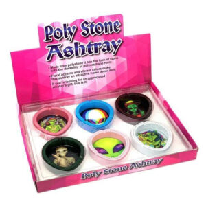 POLY STONE ASHTRAY 6CT / BOX