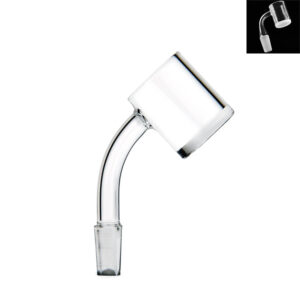 SMOQ GLASS CLEAR FLAT 14MM MALE 45 GLASS BANGER