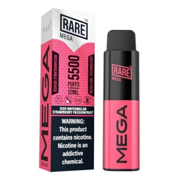 RARE MEGA RECHARGEABLE DISPOSABLE (120ML) 5500 PUFFS 10CT/BOX