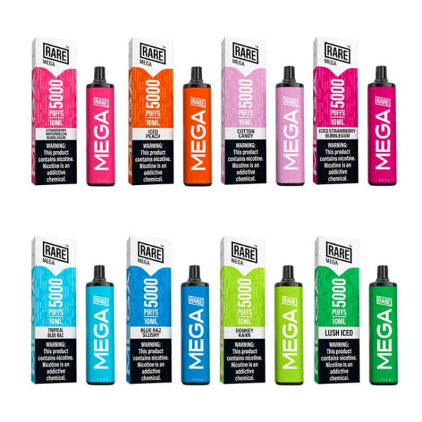 RARE MEGA DISPO 5000 PUFFS (120ML) 10CT/BOX