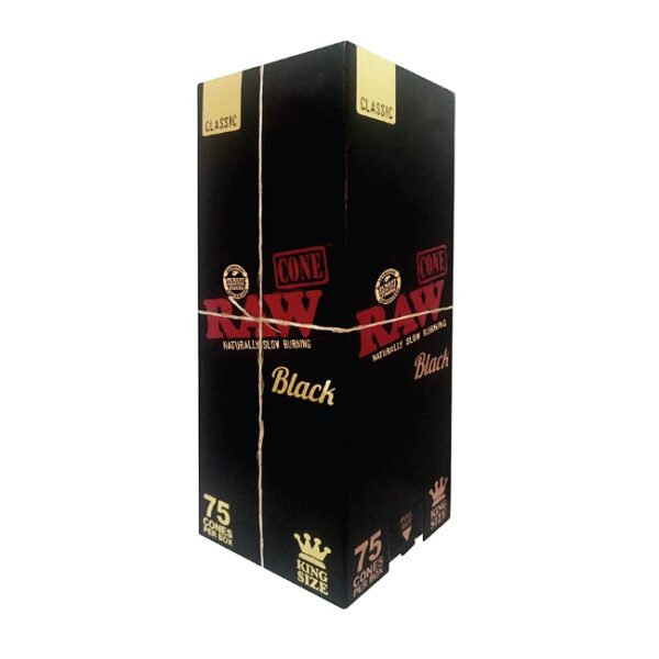 RAW BLACK CLASSIC PRE ROLLED CONE 75CT/ BOX - Image 2