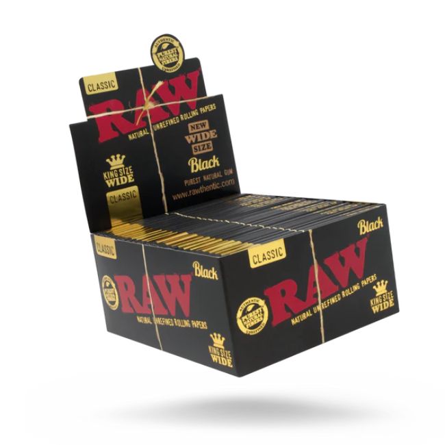 RAW BLACK CLASSIC PAPER 50CT/ BOX (KING SIZE WIDE)