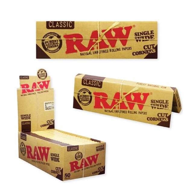 RAW CLASSIC SINGLE WIDE CUT CORNERS 50PER BOX - Image 2