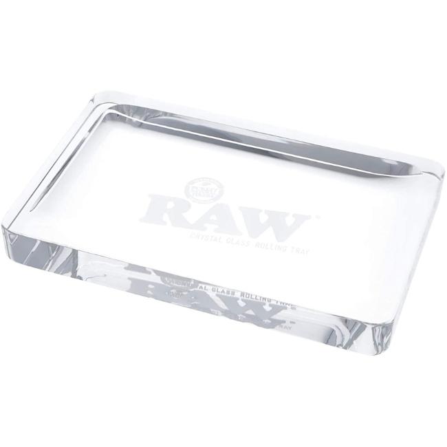 RAW CRYSTAL GLASS ROLLING TRAY