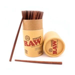 RAW 4.5" NATURAL WOOD POKERS 50 STICKS PER DISPLAY