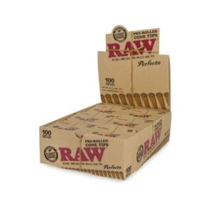 RAW PRE-ROLLED PERFECTO CONE TIPS 6CT/PACK 100CT/BOX