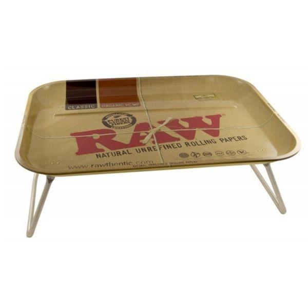 RAW XXL METAL LAP ROLLING TRAY WITH FOLDING LEGS