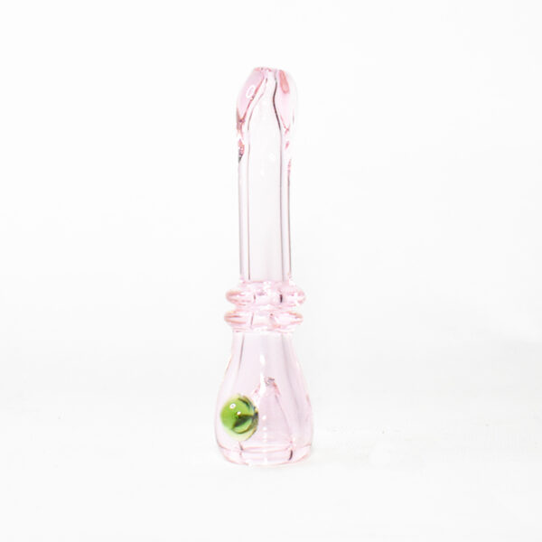 3"INCH VIGRNT DOPE SHAPED PINKY DESIGN GLASS CHILLUM (RCH14)