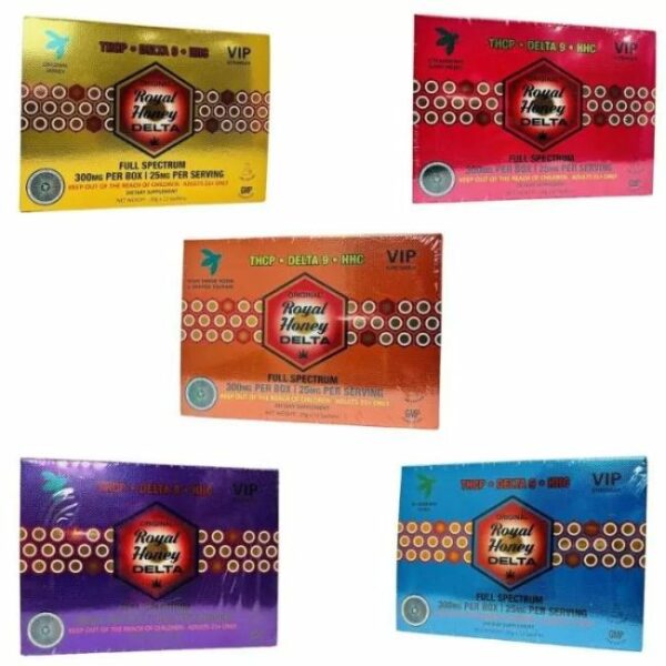 ROYAL HONEY THCP+D9+HHC FULL SPECTRUM 300MG DIETARY SUPPLEMENTS 12 SACHETS BOX