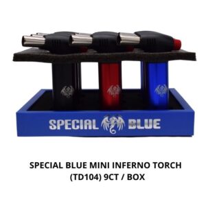 SPECIAL BLUE MINI INFERNO (TD104) TORCH LIGHTER 9CT / BOX