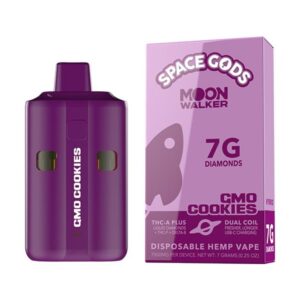 SPACE GODS MOON WALKER THC-A + LIQUID DIAMONDS + THC-P + D8 7GM DISPO 5CT/ BOX