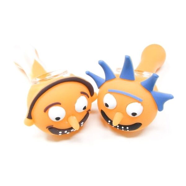 3" SILICONE RICK AND MORTY DESIGN ASSORTED HAND PIPE "SILRM1"