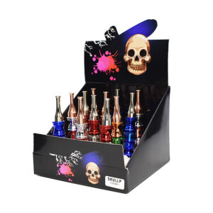 SKULL METAL PIPE ASSORTED COLORS 12CT/ BOX
