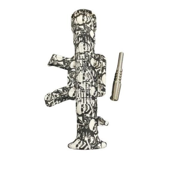 SILICONE 8" AK47 GUN DESIGN NECTAR COLLECTOR