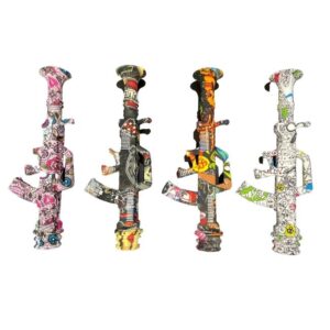 SILICONE 6" AK47 GUN DESIGN NECTAR COLLECTOR (ASSORTED)