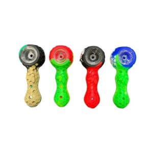 SILICONE 4" HONEYCOMB & BEE LIME DESIGN HAND PIPE
