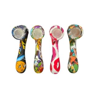 SILICONE 4" PIPE DICOR RICK & MORTY DESIGN HAND PIPE