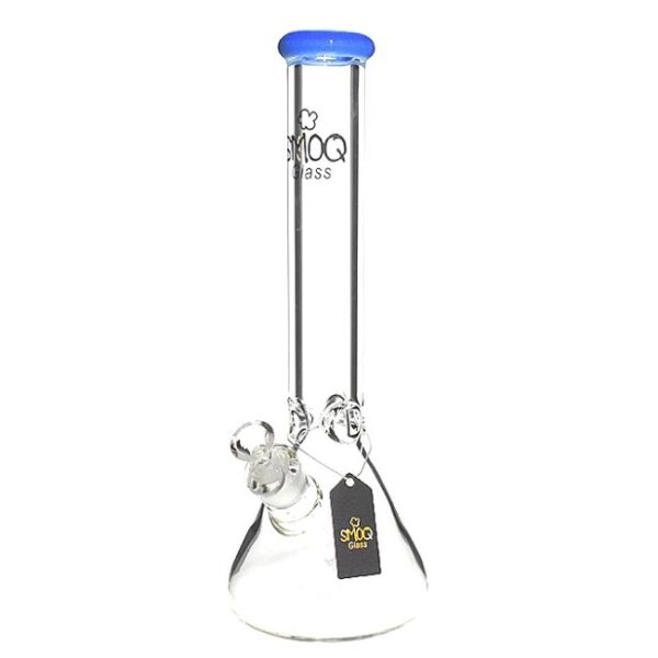 SMOQ 14" INCH CLEAR LIME GLASS WITH 14MM SLIDER ATTACHED WATER PIPE