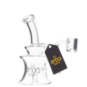 SMOQ 7" CLEAR BEND FLOREX LIME WITH INLINE SLOBE WATER PIPE