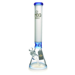 SMOQ 14"INCH GLASSS MILKY WAY BRAIX BEAKER DESIGN WITH 14MM SLIDER WATER PIPE (ASSORTED)