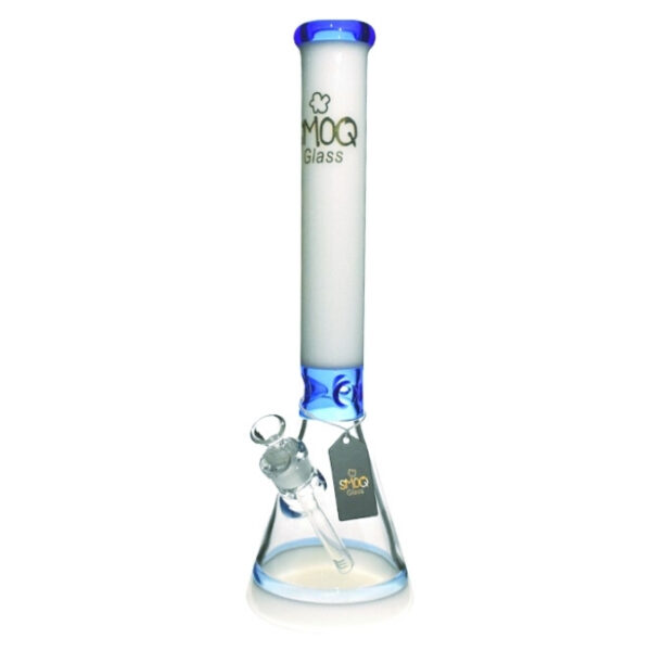 SMOQ 14"INCH GLASSS MILKY WAY BRAIX BEAKER DESIGN WITH 14MM SLIDER WATER PIPE (ASSORTED)