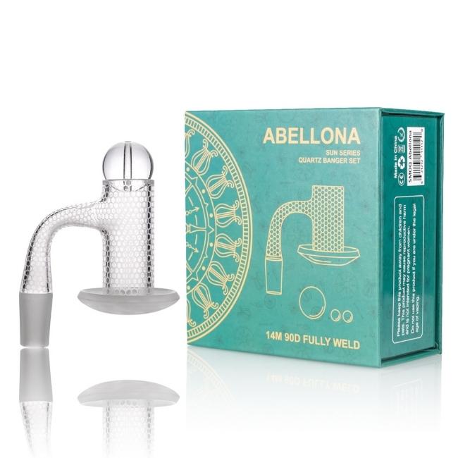 SMOQ GLASS SUN SERIES 14MM 90 DEGREE FULLY WELD ABELLONA QUARTZ BANGER