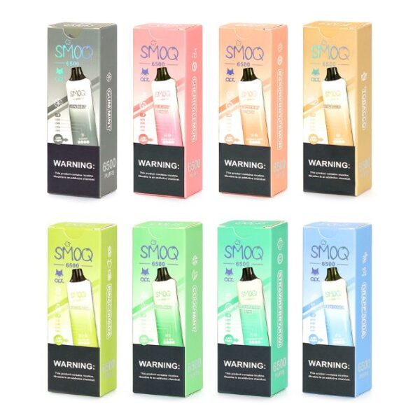 SMOQ 5% DISPOSABLE (600ML) 6.5K PUFFS 50CT/ DISPLAY