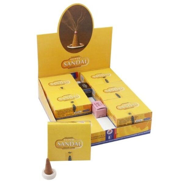 SATYA SUPER SANDAL NAGCHAMPA DHOOP CONES 12CT/ BOX
