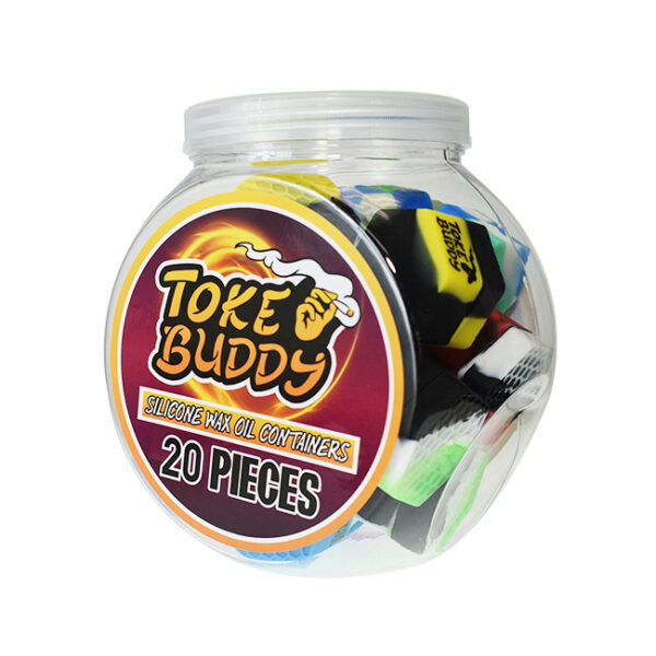 TOKE BUDDY SILICONE CONTAINERS 18ML HEX DESIGN 20CT/BOX