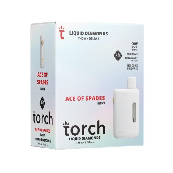 TORCH LUX 3.5GM THC-A + DELTA 6 LIQUID DIAMONDS DISPO 5CT/ BOX