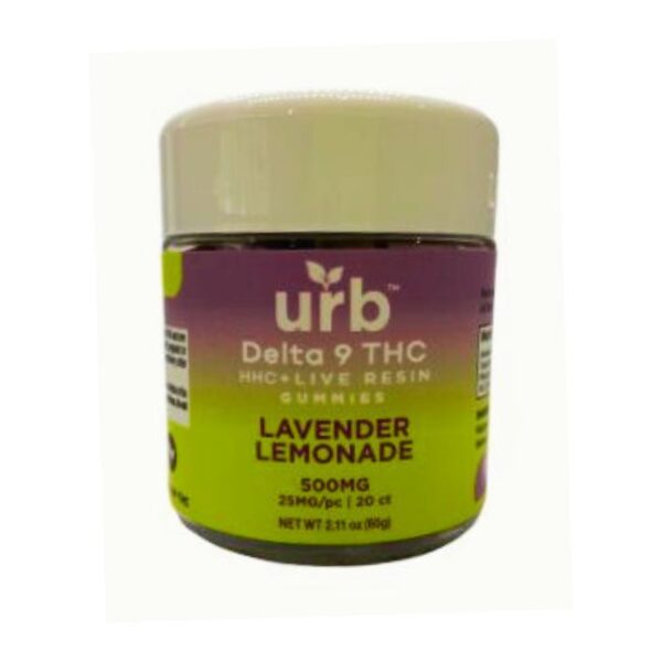 URB DELTA 9 / HHC + LIVE RESIN 500MG GUMMIES 20CT/JAR