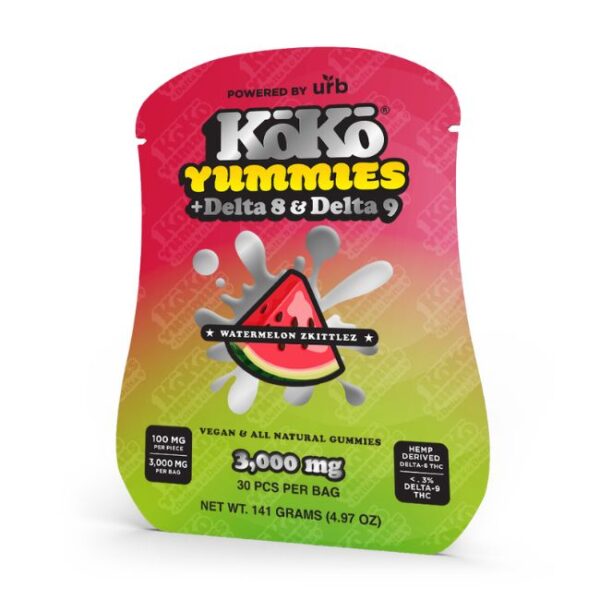 URB KOKO YUMMIES + DELTA 8 & DELTA 9 3000MG GUMMIES