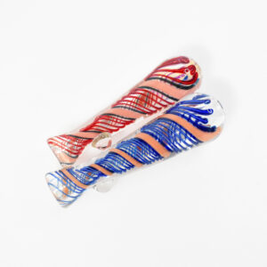 3 INCH GLASS DICORE FRYUT DOUBLIC LYME DESIGN CHILLUM ASSORTED COLORS "VCH24"