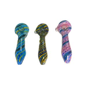 GLASS 5"INCH ROYAL MARBAL BLOWN LASH DESIGN HANDPIPE