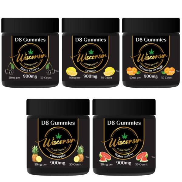 WISCONSIN HOMEGROWN DELTA 8 GUMMIES (ASSORTED) 900MG 30CT/JAR