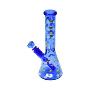 GLASS 12" COLOR TUBE BEAKER WATER PIPE