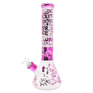 SMOQ 16" OUTER SPACE DESIGN GLASS WATER PIPE