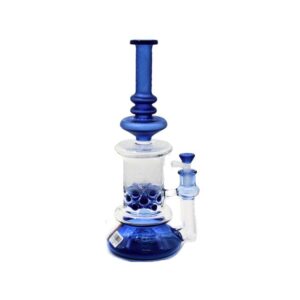 TATOO GLASS 14" FANCY SHOWERHEAD HEAVY DUTY BLUE & BLACK COLOR WATER PIPE
