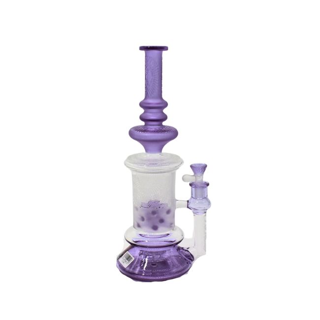 TATOO GLASS 14" FANCY SHOWERHEAD HEAVY DUTY PINK COLOR WATER PIPE
