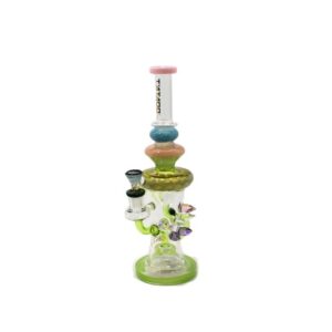 TATOO GLASS 14" PINK RECYCLER SHARP STONE DESIGN