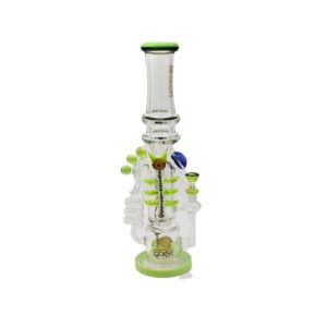 LOOKAH GLASS 16" GREEN FANCY WITH RING DESIGN HEAVY DUTY WATER PIPE