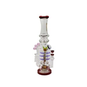 LOOKAH GLASS 16" ORANGE FANCY WITH RING DESIGN HEAVY DUTY WATER PIPE