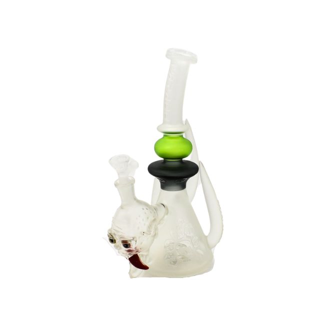 TATOO GLASS 12" SKULL HORN DESIGN HEAVY DUTY WATER PIPE