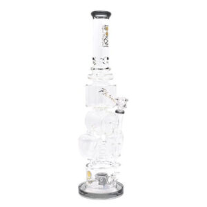 LOOKAH 20" DOUBLE TANK SPRING DESIGN GLASS WATER PIPE