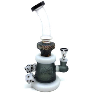 CHEECH GLASS 12"  BEND MOLINE HANDCRAFTED LIME DESIGN WITH WATER PIPE