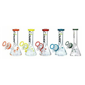 CLOVER GLASS 6 INCH FLEX LIME BEAKER WITH 14MM SLIDER ATTACHED WATER PIPE