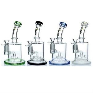 CLOVER GLASS 10 INCH SHOWER HEAD WATER PIPE (ASSORTED COLORS) "WPE276"