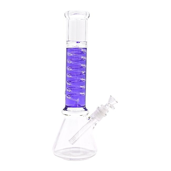 14" GLYCERIN NECK BEAKER GLASS WATER PIPE