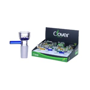 CLOVER GLASS FLAT TOP WITH HAND 14MM PREMIUM QUALITY ASSORTED COLOR BOWLS 12CT/BOX