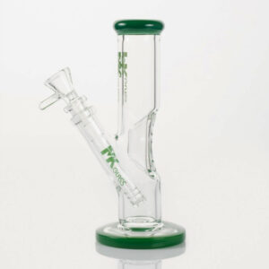 MK GLASS 9" CLEAR HEAVY LIME DESIGN WITH INLINE 14MM SLIDER WATER PIPE